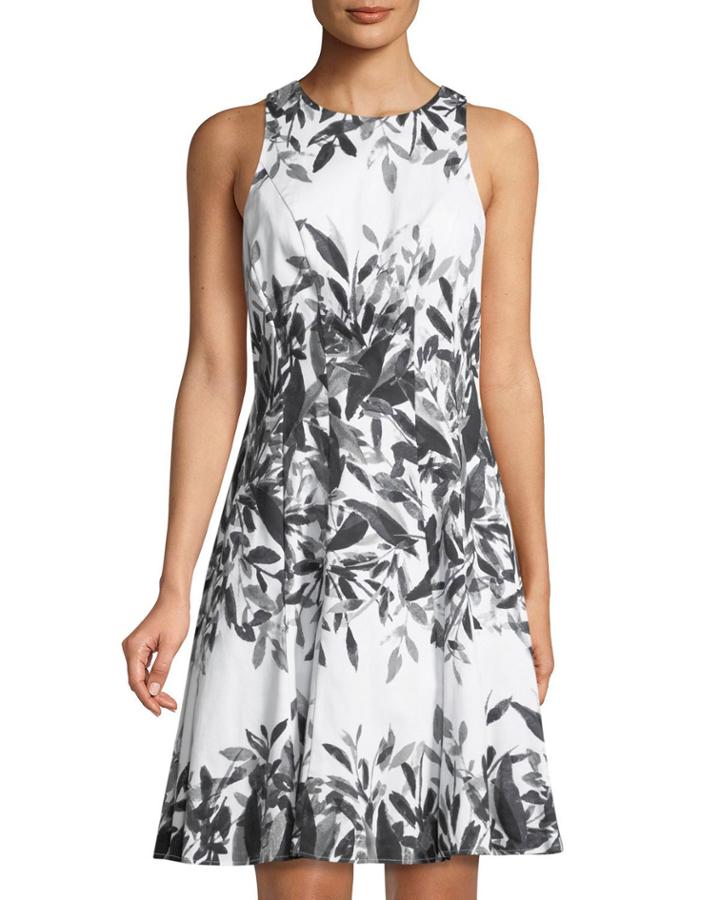 Whisper Leaf Fit-&-flare Dress