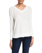 Hudson Tattered V-neck Long-sleeve Top