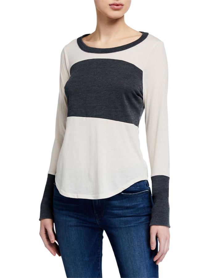 Blocked Long Sleeve Jersey Tee