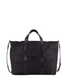 Floral-embossed Fabric Tote Bag