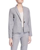Striped Double Welt Pocket
