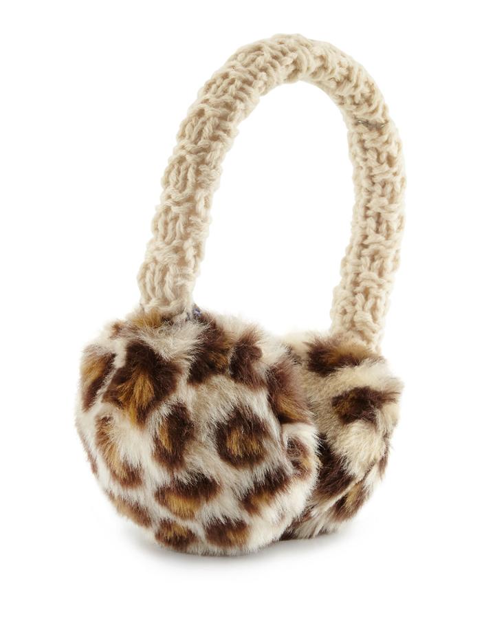 Hat Attack Leopard-print Faux-fur Earmuffs, Leopard, Women's