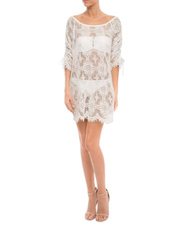 Macrame Boheme Boat-neck Lace Coverup Tunic