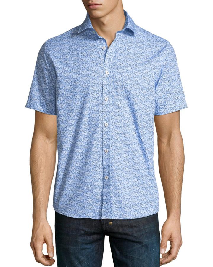 Mini Fish-print Short-sleeve