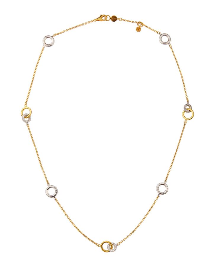 Hoopla Diamond Pave Station Necklace