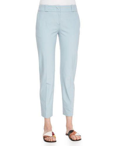 Double-stretch Twill Cropped Pants, Nile Blue