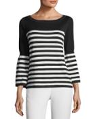 Striped Bell-sleeve