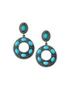 Turquoise & Diamond Drop Earrings