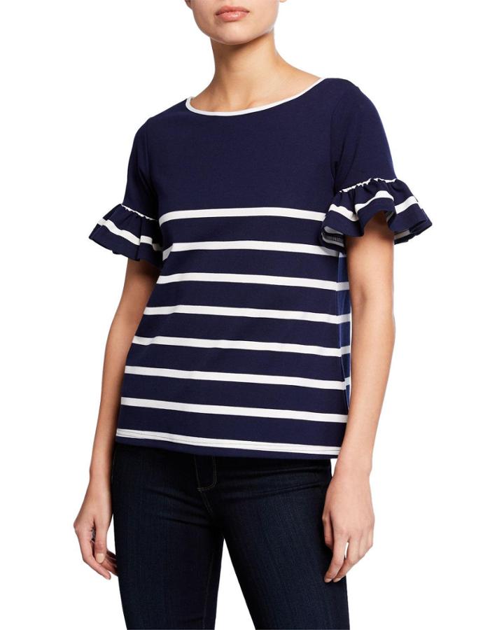 Wide Stripe Ruffle