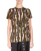 Ikat-striped Cotton T-shirt,