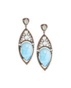 Aquamarine & Diamond Drop Earrings