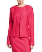 Box Textured Cutaway Jacket With Pockets