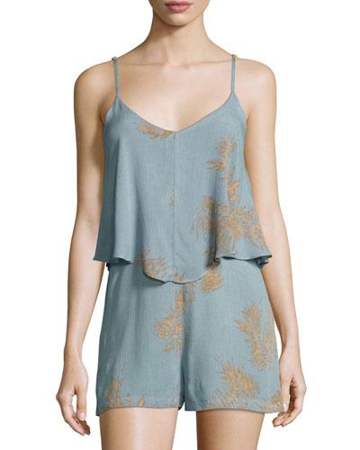Luna Palm-print Romper,