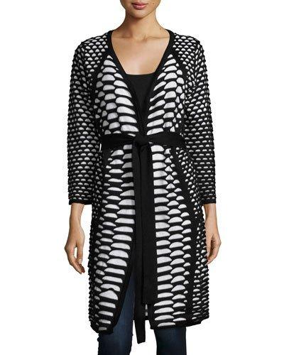 Empire Dot-knit Cardigan, Black