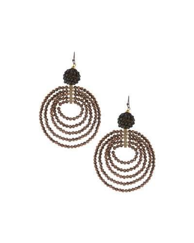 Graduating Beaded Circle Drop Earrings