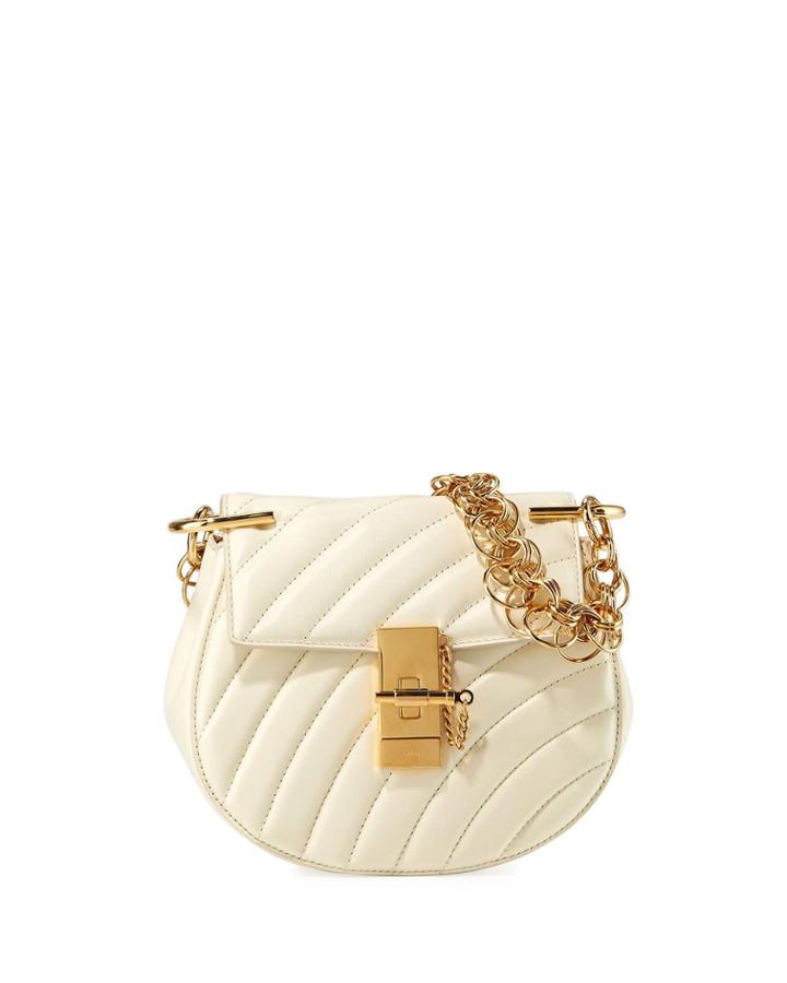 Mini Drew Bijou Crossbody Bag, White
