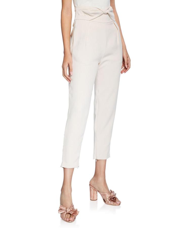 Iris Twisted Pleated High-rise Pants