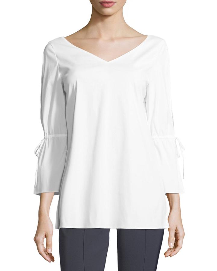 Riley Italian Stretch-cotton Blouse