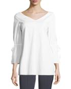 Riley Italian Stretch-cotton Blouse