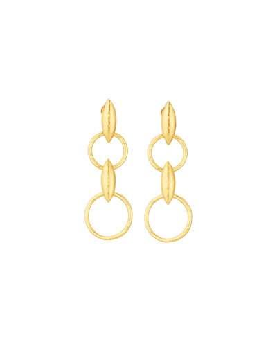 Willow 24k Wheat Double-drop Earrings