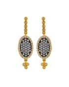 Small Pave Oval Drop Earrings