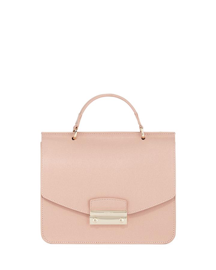 Julia Small Saffiano Leather Top-handle Bag