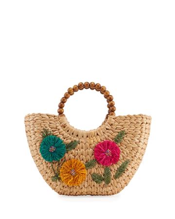 Floral Embroidery Top-handle Bag