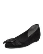 Pila Suede Snake-print Flat