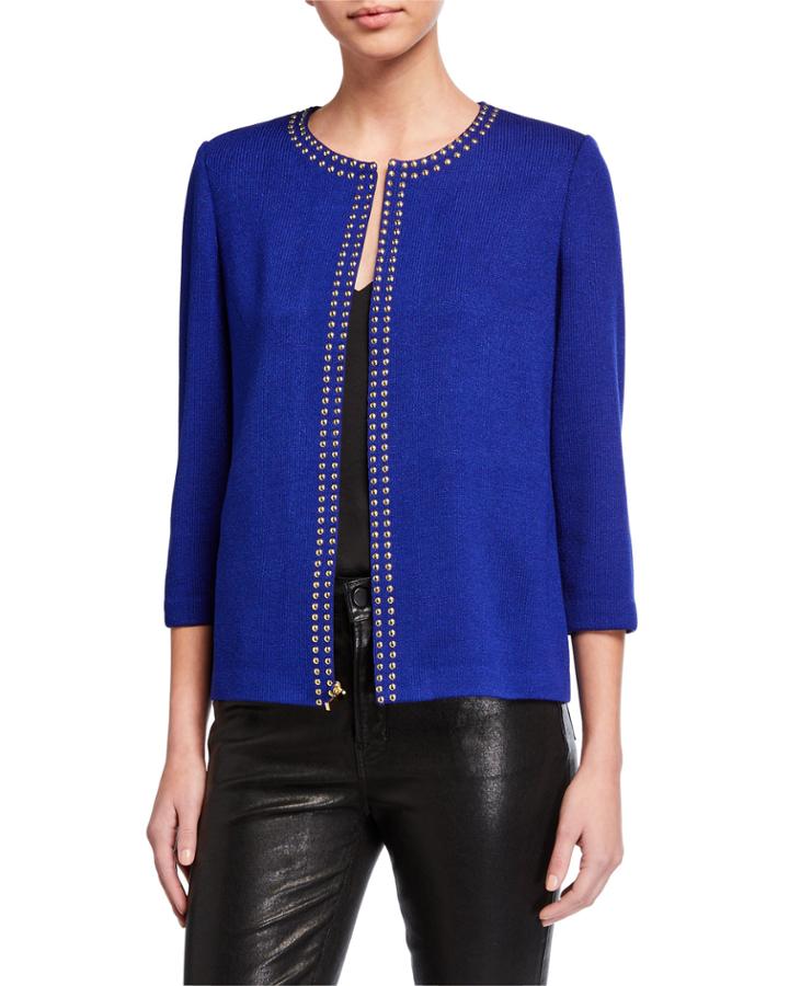 Santana Knit Studded Wool-blend Jacket