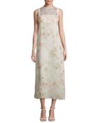 Sleeveless Floral A-line Dress,