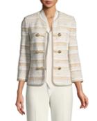 Speckled Stripe Tweed Knit Jacket