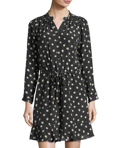 Long-sleeve Dandelion-print Dress