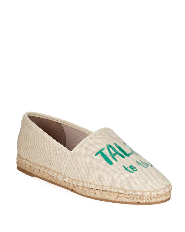 Leni Slip-on Palm Tree Canvas Espadrilles