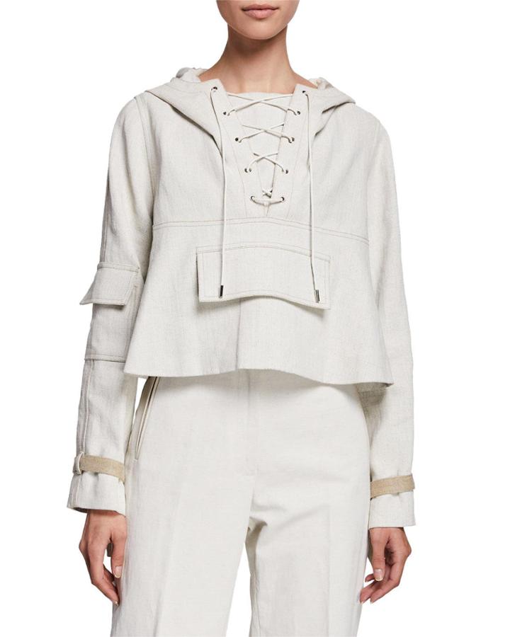 Malin Hooded Lace-up Pullover Anorak