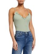 Fraise Ribbed Ruffle Bodysuit