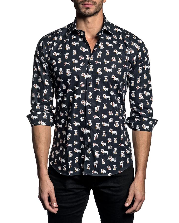 Men's Semi-fitted Dog-print
