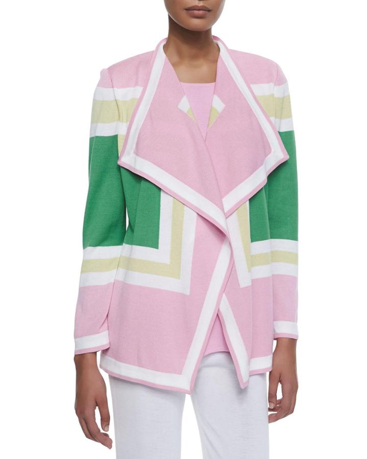 Colorblock Draped Cardigan