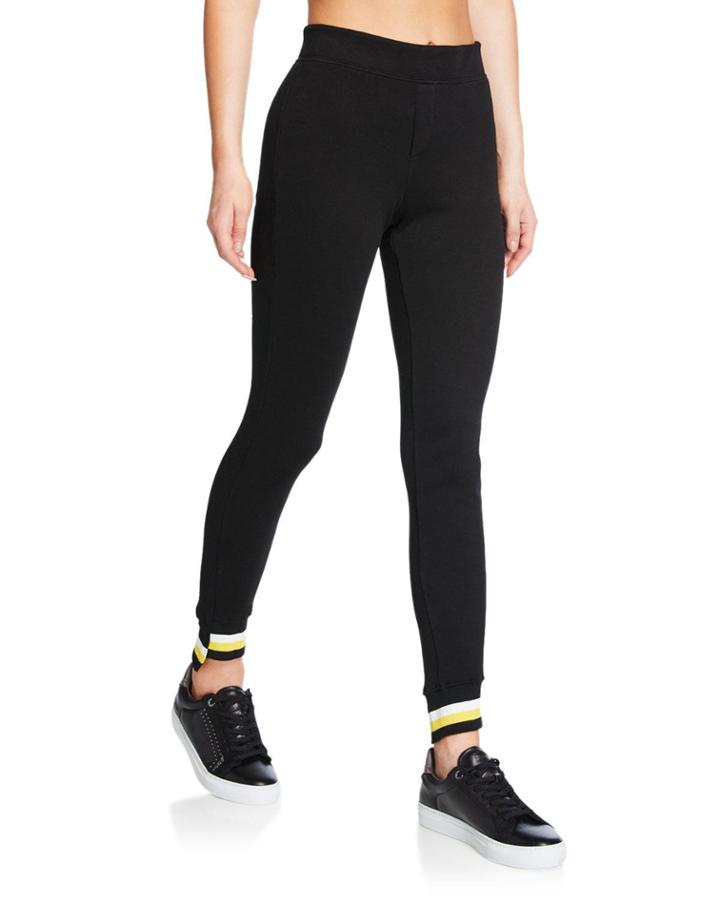 Slim Fit Stripe Step-hem