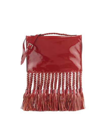 Braided Tassel Leather Clutch/shoulder Bag,