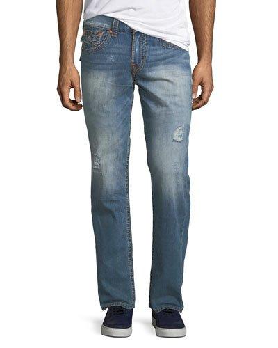 Big T Distressed Straight-leg Jeans