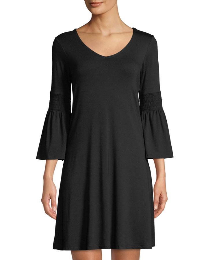 Ruched Bell Sleeve