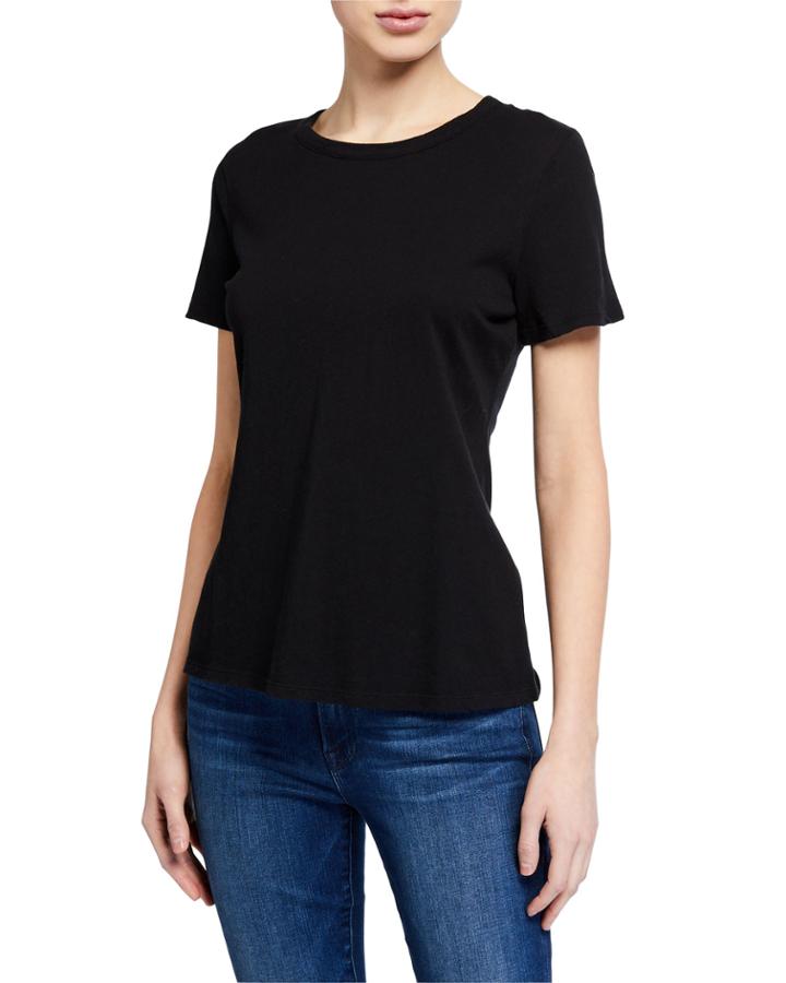 Seamed Short Sleeve Tee, Black