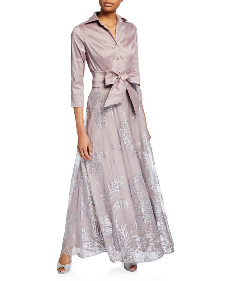 Taffeta Glitter 3/4 Sleeve