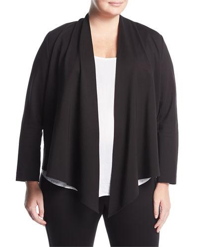 Knit Cascade-front Cardigan,