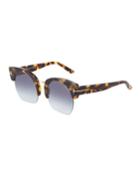 Oversized Tortoiseshell Semi-rimless