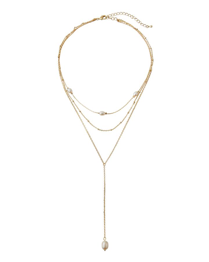 Pearl-layered Y-drop Necklace