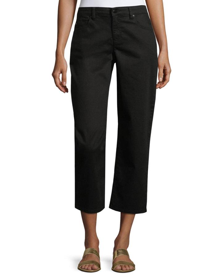 Organic Stretch-cotton Cropped Wide-leg Jeans