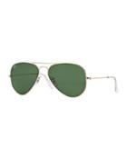 Original Aviator Sunglasses, Golden/green