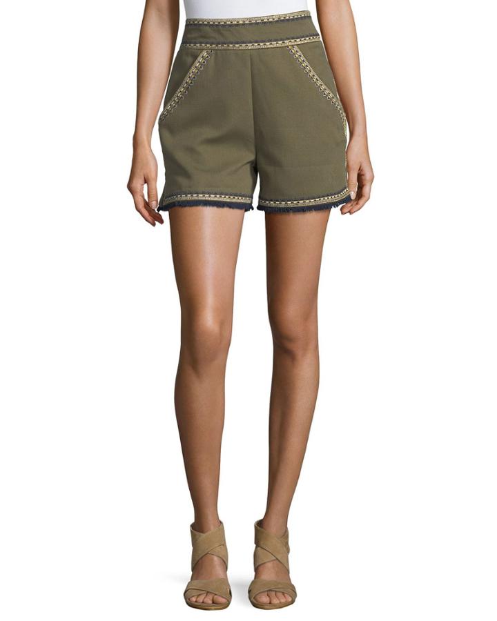 Embroidered High-waist