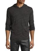 Marled Knit Pullover Hoodie, Coal